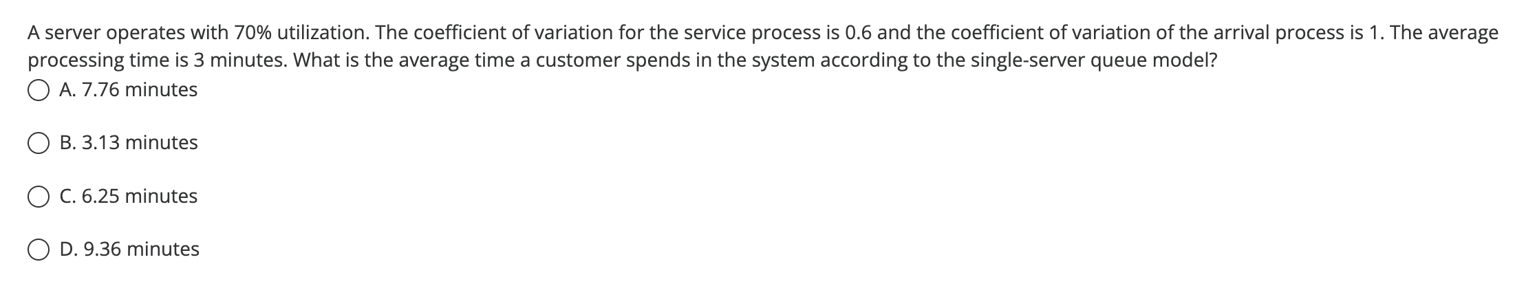 A server operates with 70% utilization. The