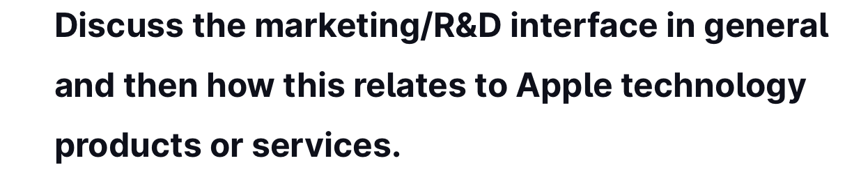 Discuss the marketing/R\&D interface in general
