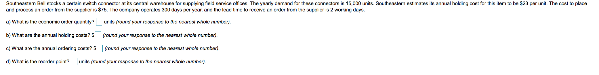 Southeastern Bell stocks a certain switch