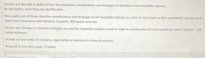 Identify and describe in depth at least two