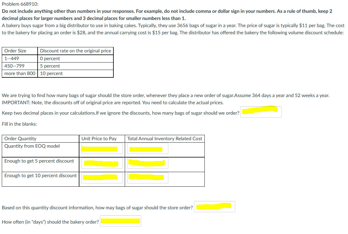 Do not include anything other than numbers in