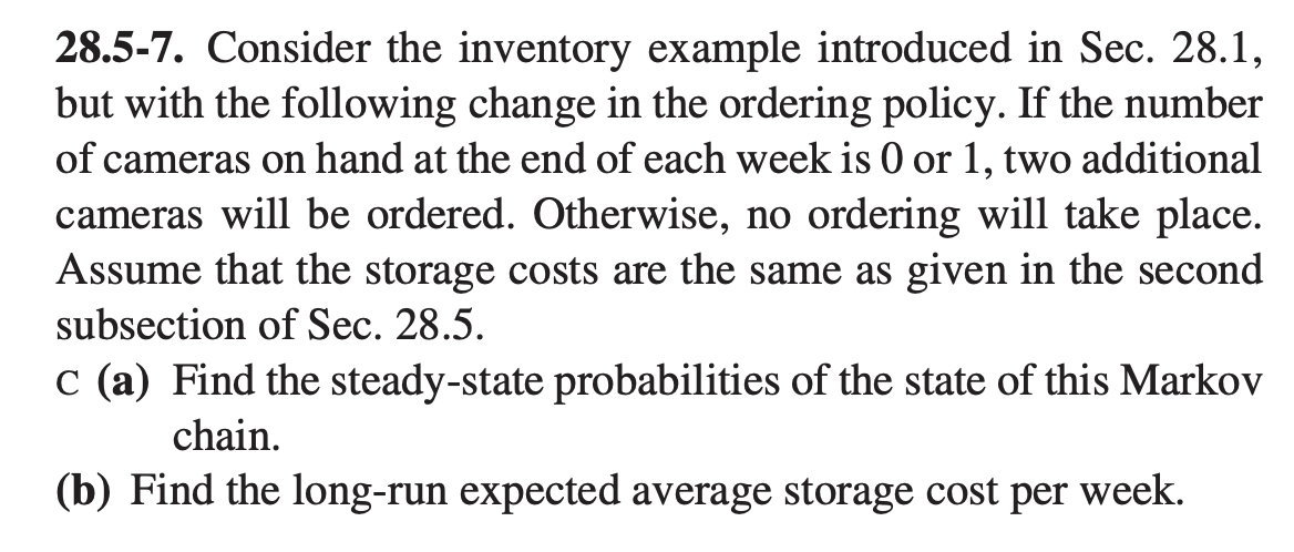 28.5-7. Consider the inventory example introduced