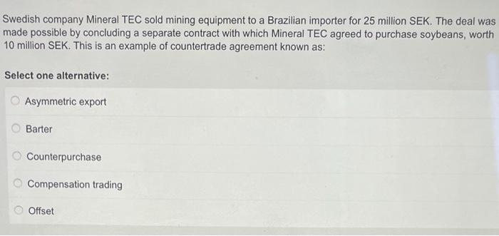 Swedish company Mineral TEC sold mining equipment