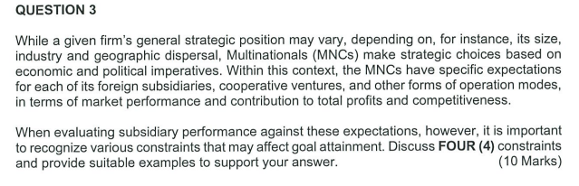 While a given firm's general strategic position