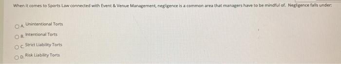 When it comes to Sports Law connected with Event