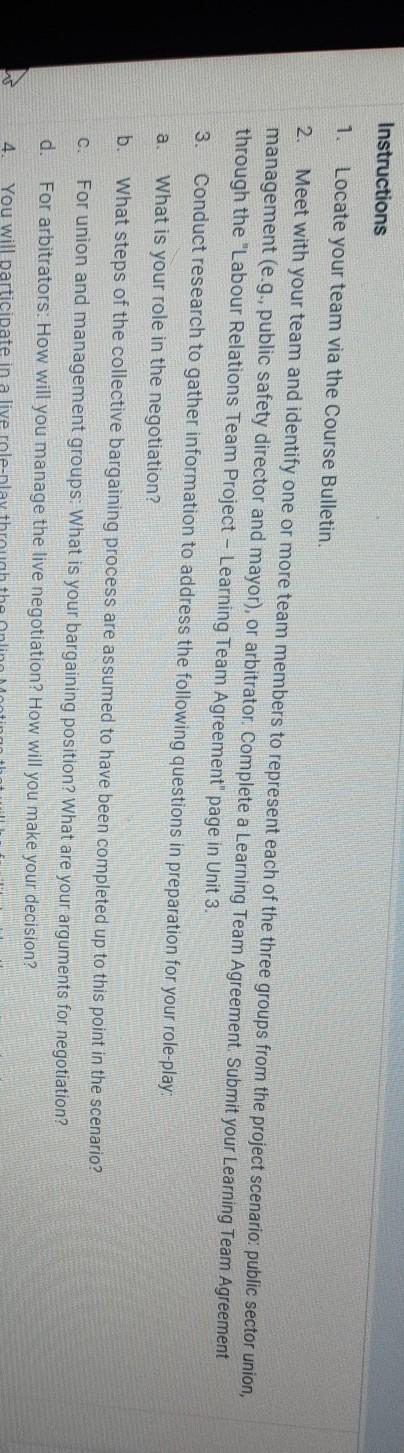 Labour Relations Team Project 1. During this