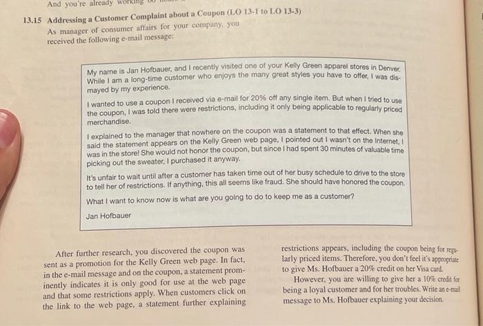 And you're already 13.15 Addressing a Customer