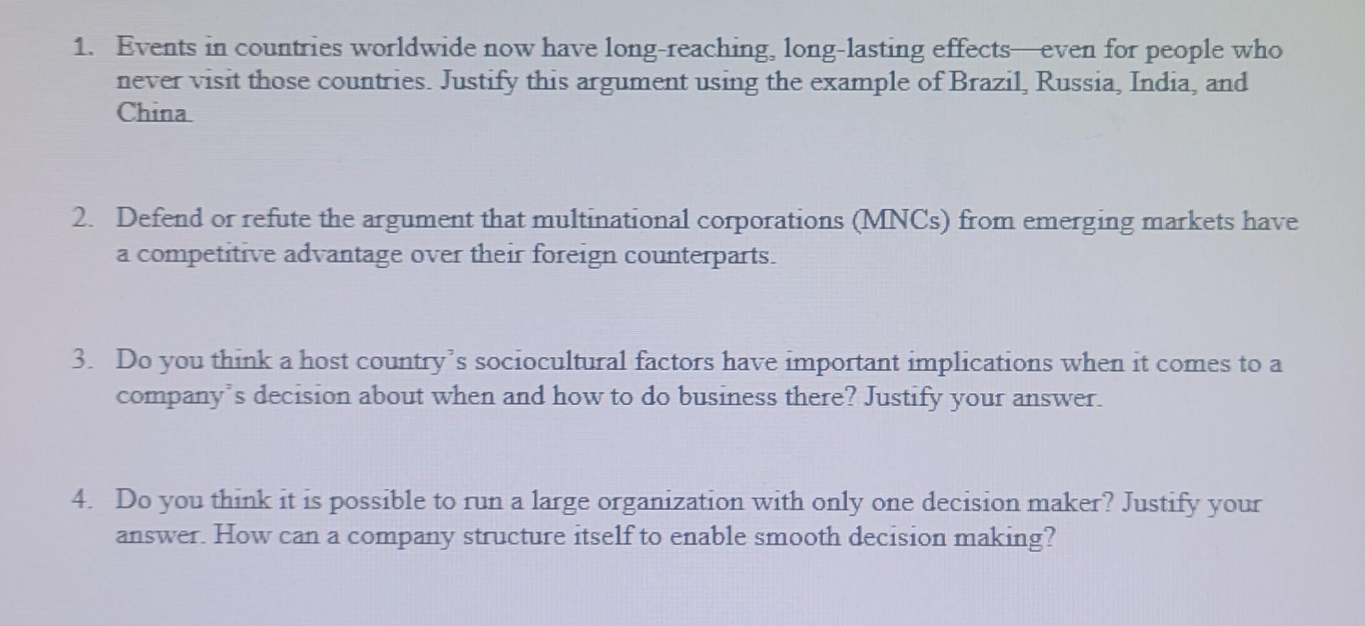 In a short respond. Explain. 1. Events in