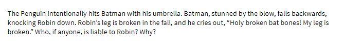 The Penguin intentionally hits Batman with his