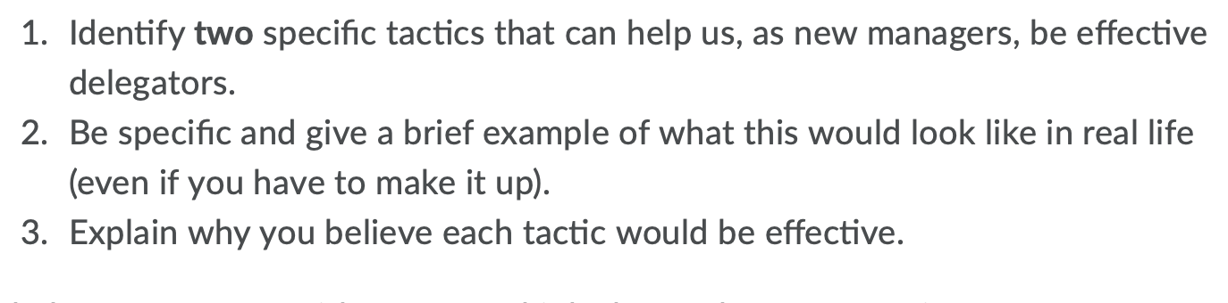 1. Identify two specific tactics that can help