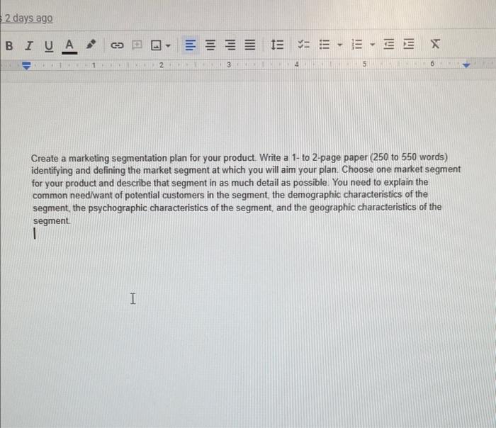 Create a marketing segmentation plan for your