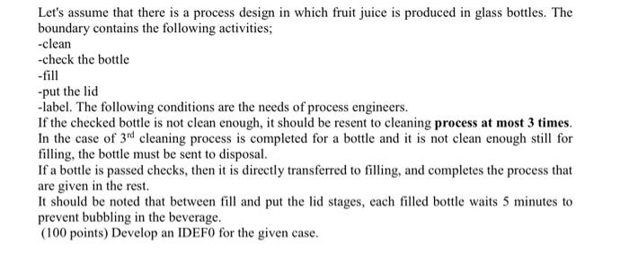 Let's assume that there is a process design in
