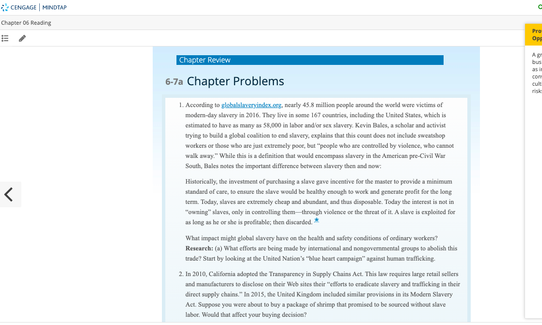 CENGAGE MINDTAP Chapter 06 Reading Pro Opp