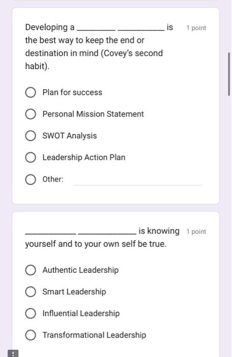 Developing a is 1 point the best way to keep the