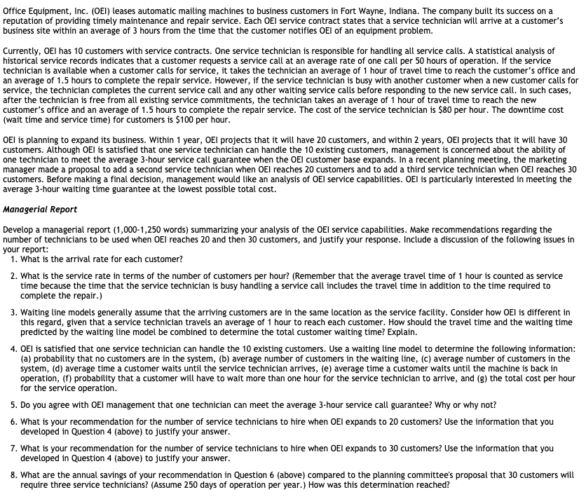 Please answer the attached: Office Equipment,