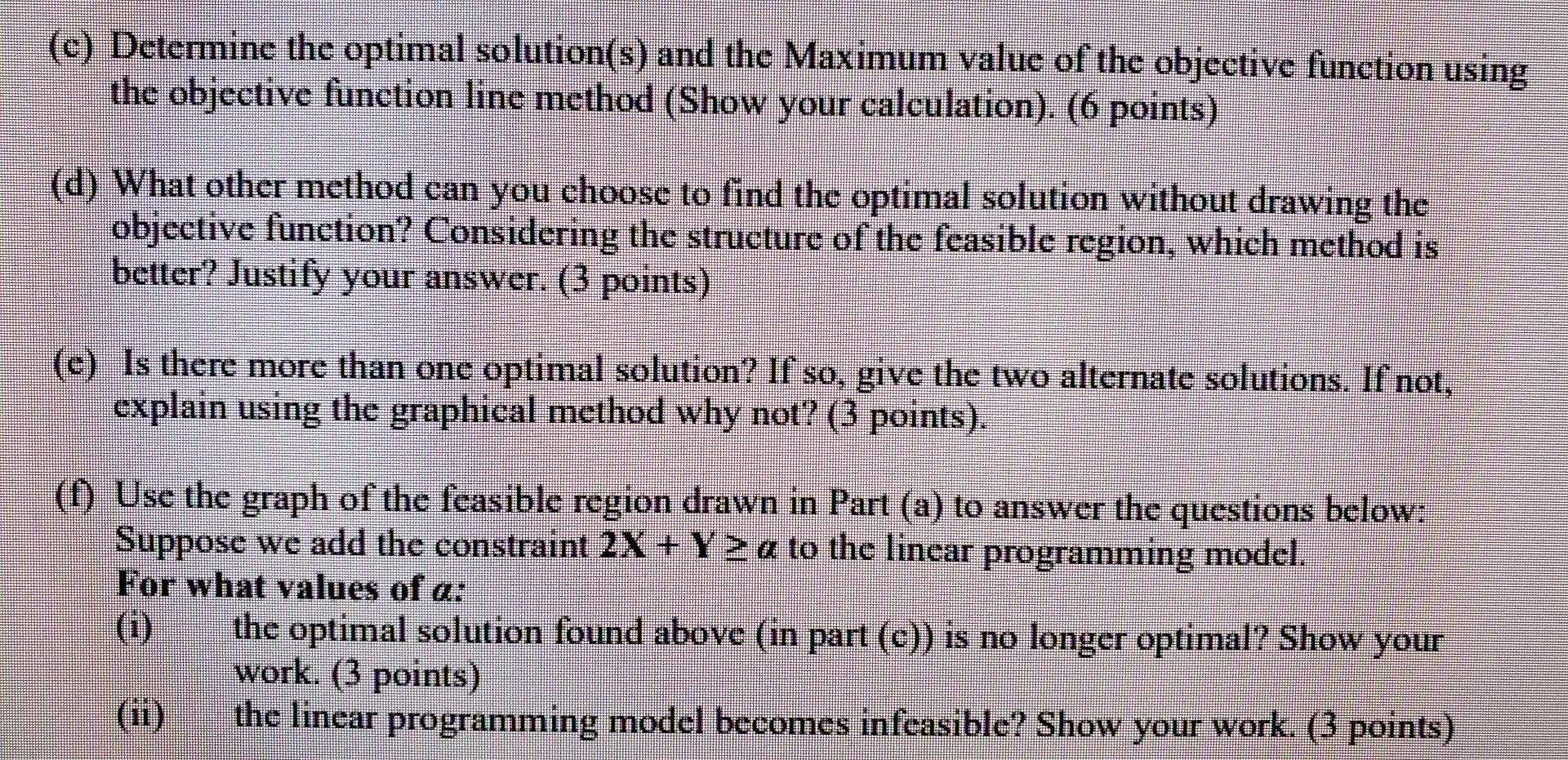 Consider the following linear programming model: