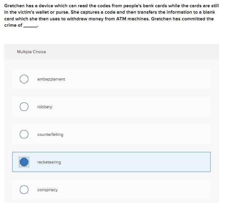 Gretchen has a device which can read the codes