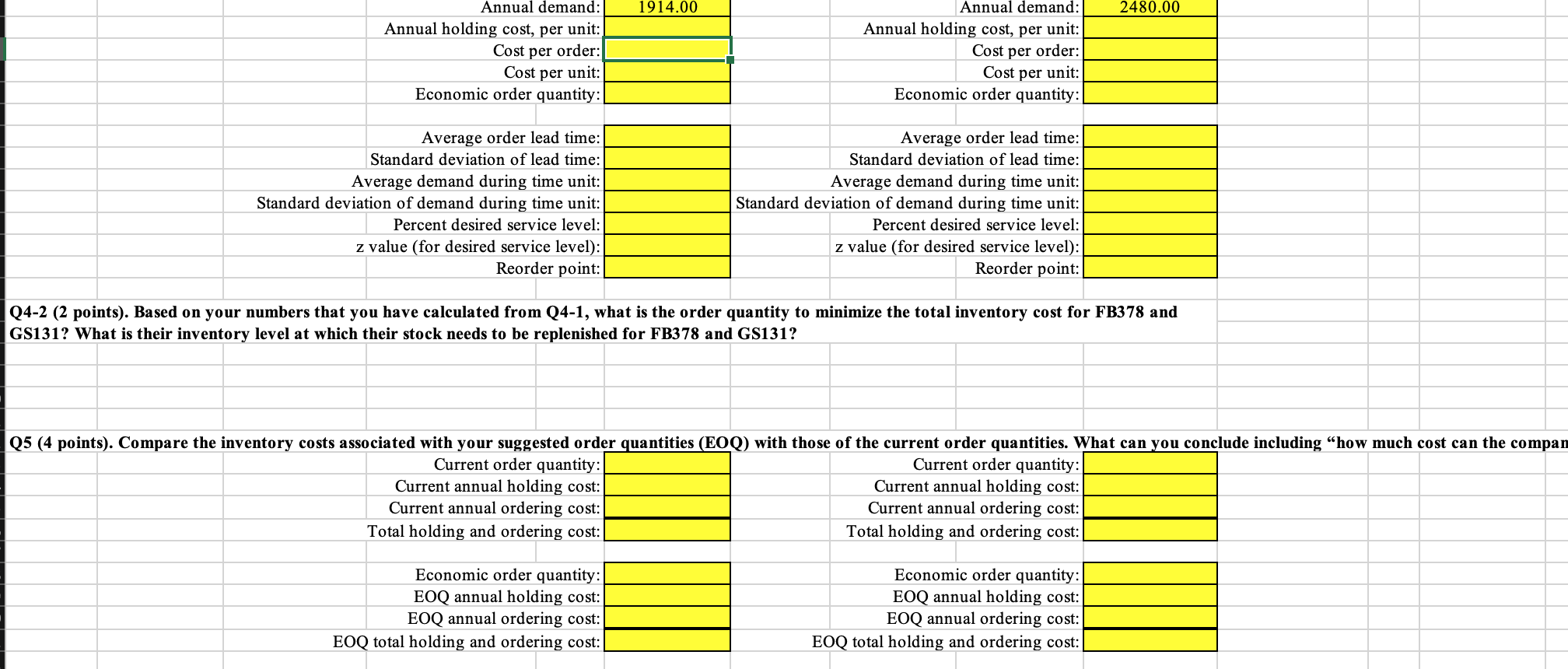 **Please Help! and show work! CASE STUDY