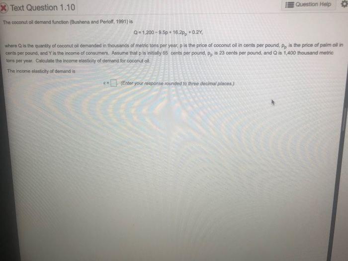 X Text Question 1.10 Question Help The coconut