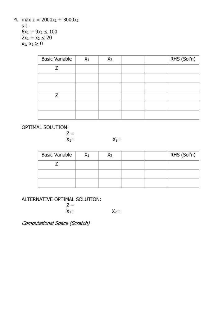 3 Objective Function : Max 2 = 200 X1 + 300 X2