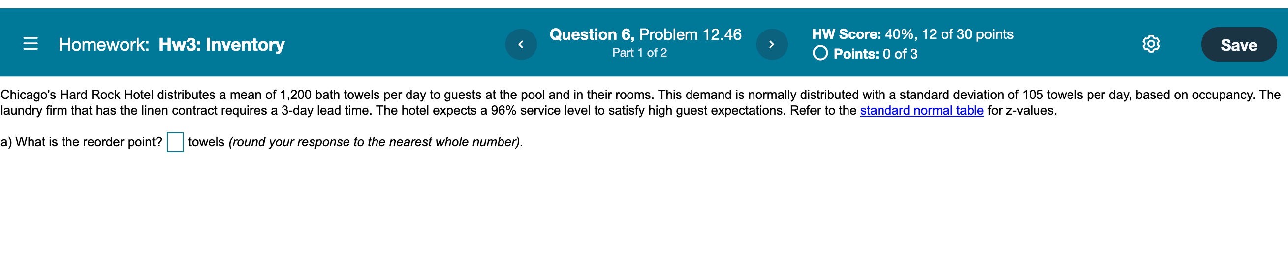 = Homework: Hw3: Inventory Question 6, Problem