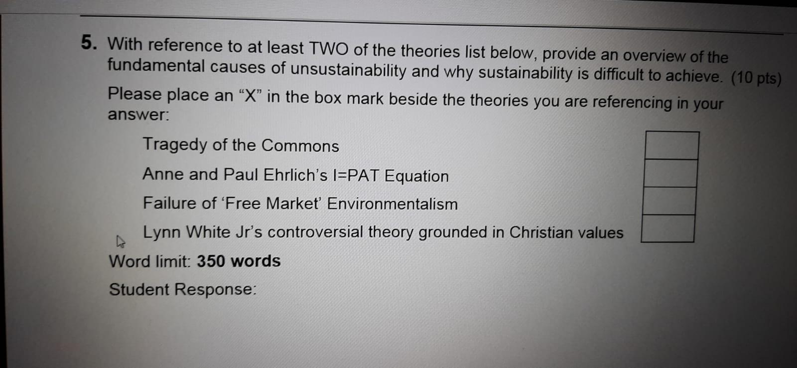 course : sustainable management Please make sure