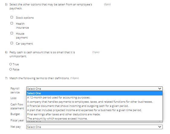 (2pcs) 1) Which of the following are shown on an