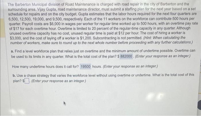 solve for b use chase strategy The Barberton