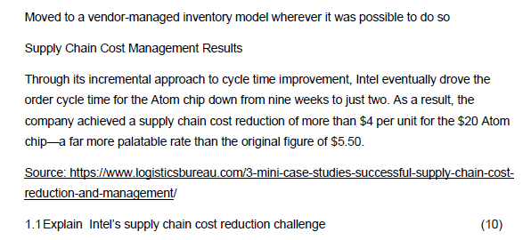 10.2.2 SUPPLY CHAIN MANAGEMENT 2: ASSIGNMENT 2