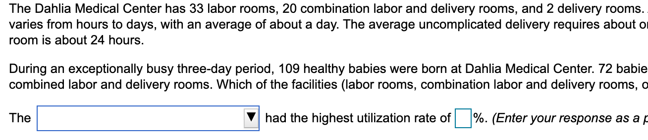 The Dahlia Medical Center has 33 labor rooms, 20