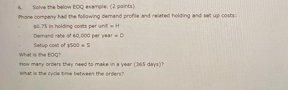 This question is related to operations management