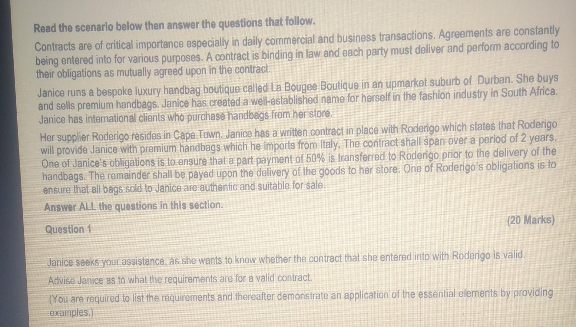 hey, please assist Read the scenario below then