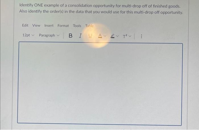 IN CLASS EXERCISE \# - LOGISTICS MANAGEMENT Lance