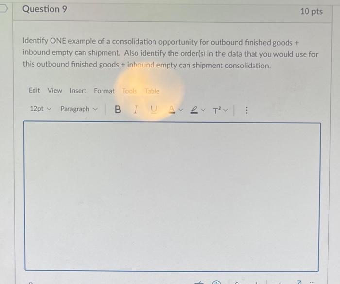 IN CLASS EXERCISE \# - LOGISTICS MANAGEMENT Lance