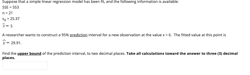 Suppose that a simple linear regression model has