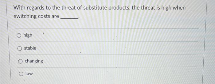 do all With regards to the threat of substitute