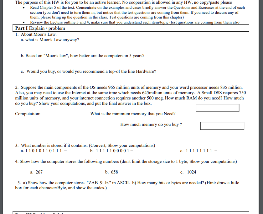 The purpose of this HW is for you to be an active