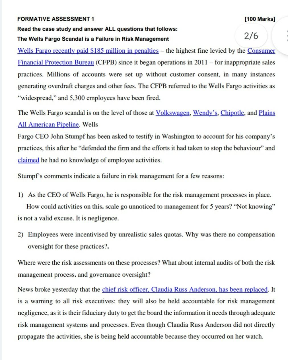 e. Question 1 The case study states a few reasons