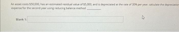 An asset costs $50,000, has an estimated residual