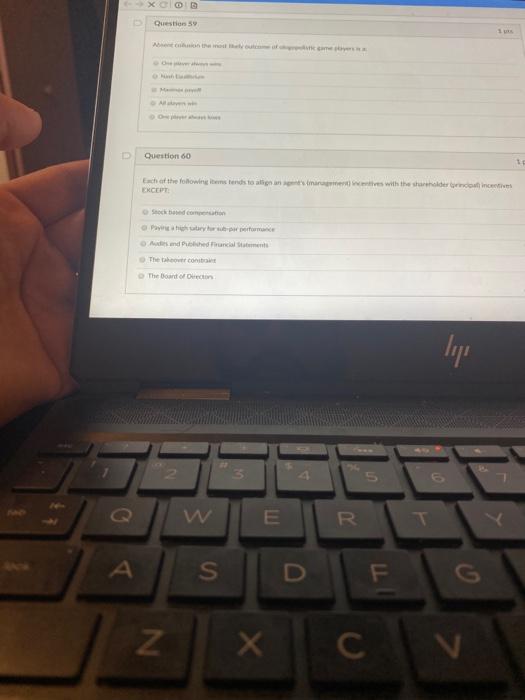 XO Questions Question 60 Each of the following