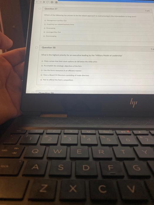 XO Questions Question 60 Each of the following