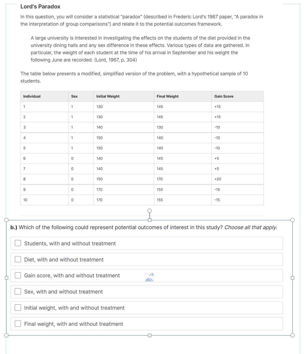 Lord's Paradox In this question, you will