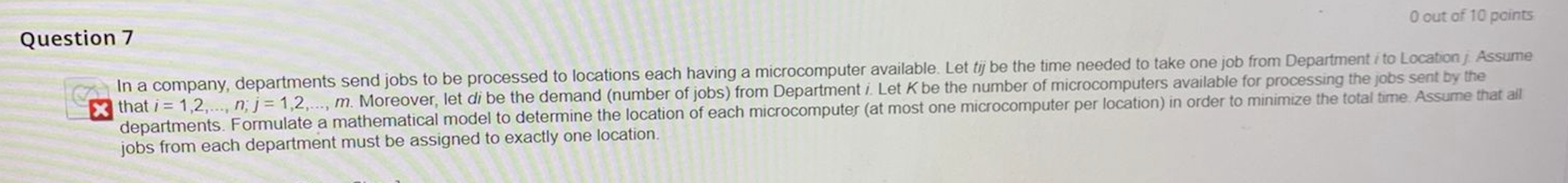 In a company, departments send jobs to be