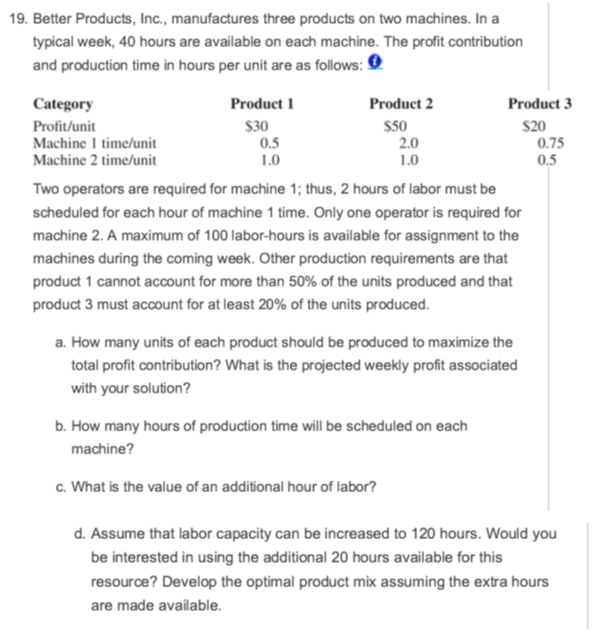 CAN YOU PLEASE SHOW EXCEL PROCESS/FORMULAS 19.
