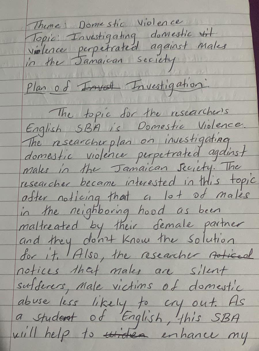 Urgently write a Reflection on domestic violence