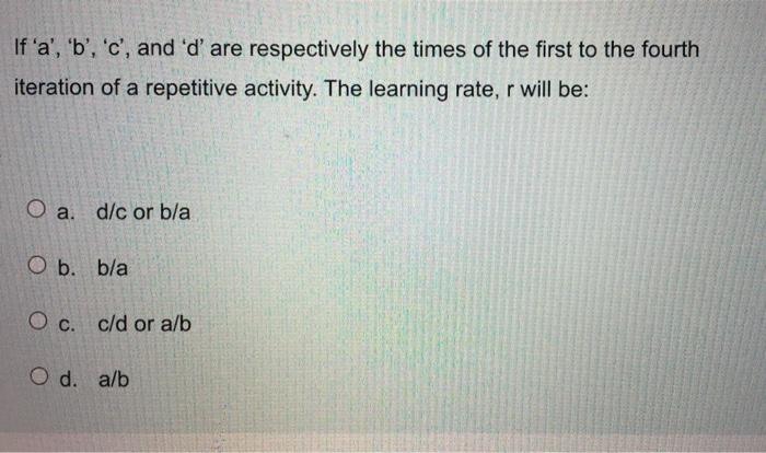 If'a', 'b', 'c', and 'd' are respectively the