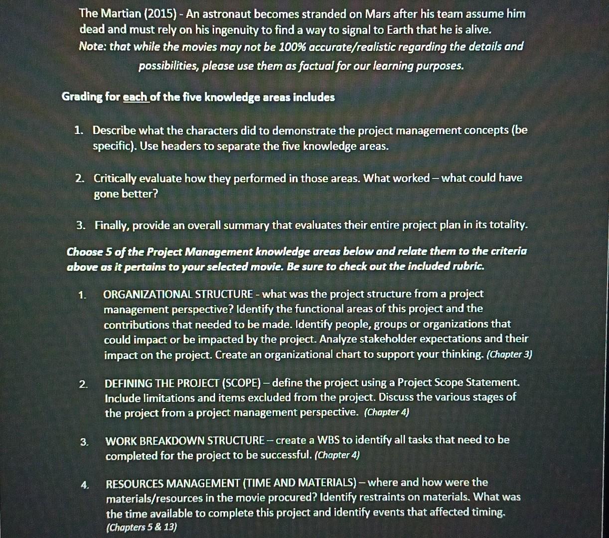 Critically Analyze a Movie from a Project