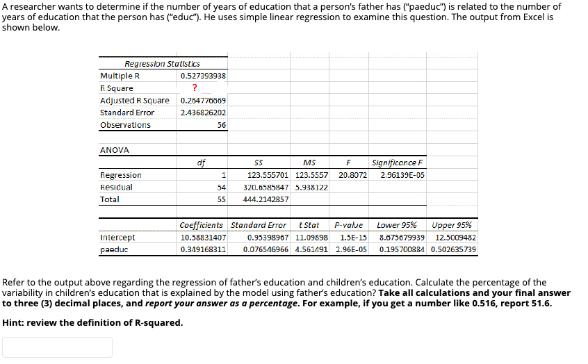 A researcher wants to determine if the number of