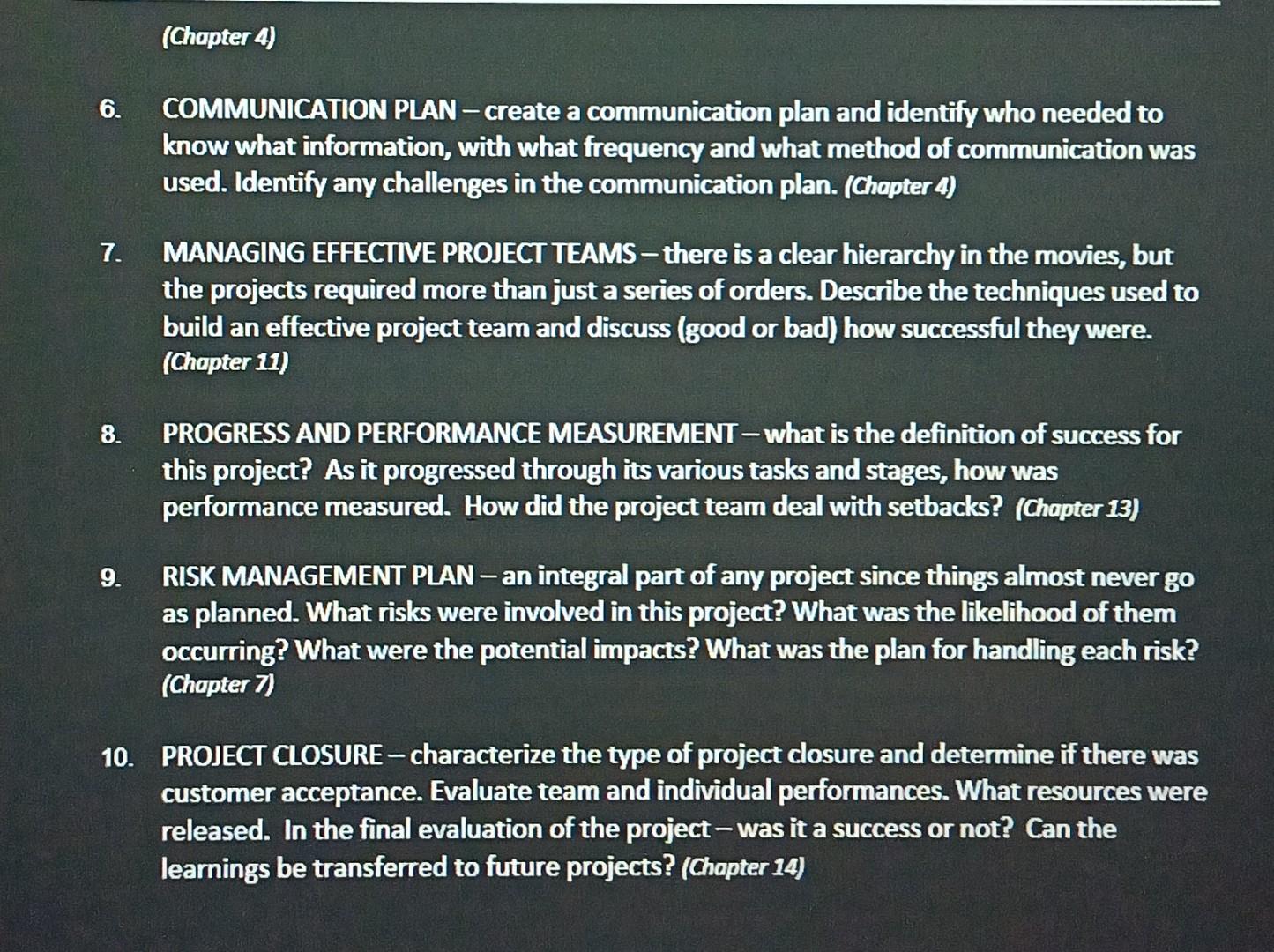 Critically Analyze a Movie from a Project