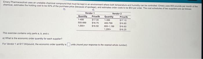 Emery Pharmaceutical uses an unstable chemical